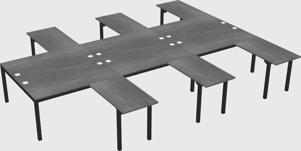 Shared l-shaped desk