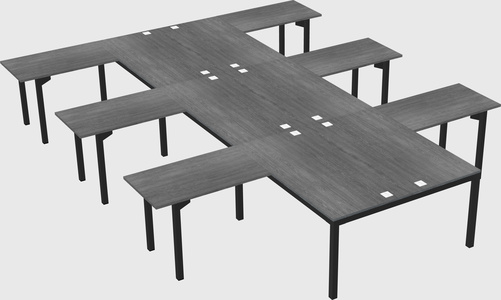 Shared l-shaped desk