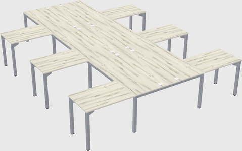 Shared l-shaped desk