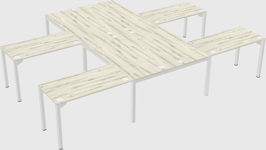 Shared l-shaped desk