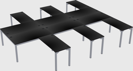 Shared l-shaped desk