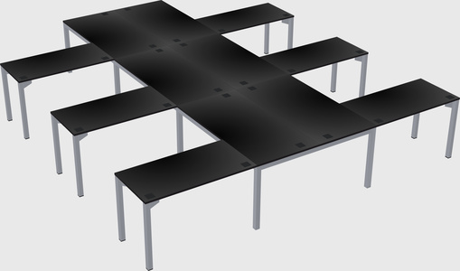 Shared l-shaped desk