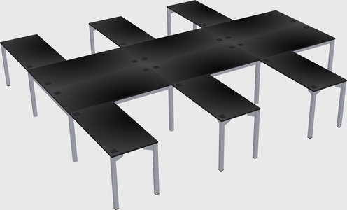 Shared l-shaped desk
