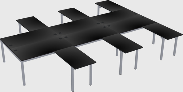 Shared l-shaped desk