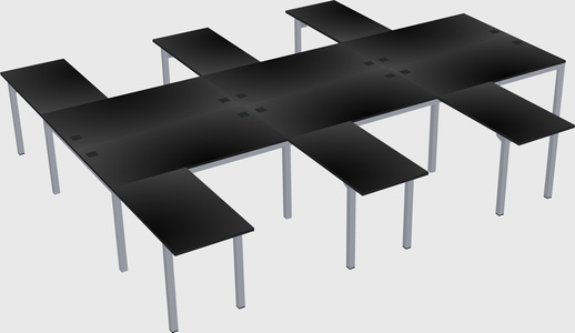 Shared l-shaped desk