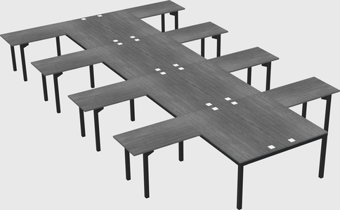Shared l-shaped desk