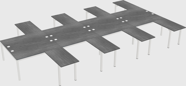 Shared l-shaped desk