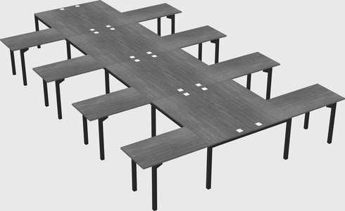 Shared l-shaped desk