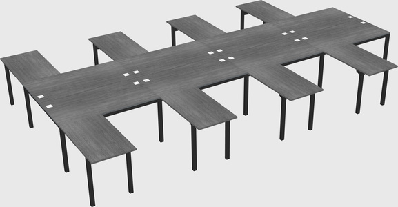 Shared l-shaped desk