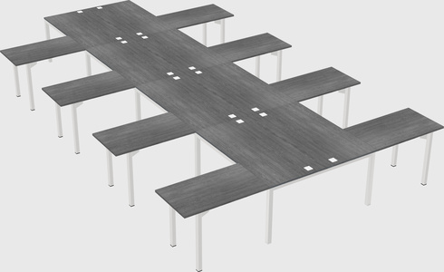 Shared l-shaped desk