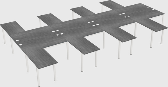 Shared l-shaped desk