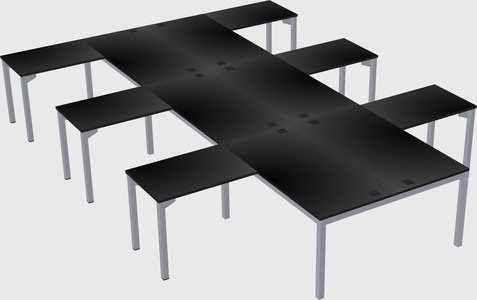 Shared l-shaped desk