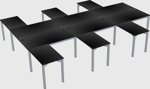 Shared l-shaped desk