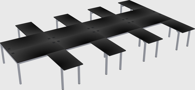 Shared l-shaped desk