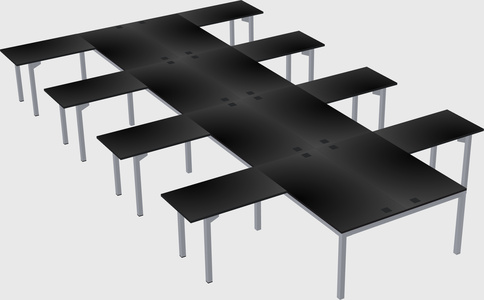 Shared l-shaped desk
