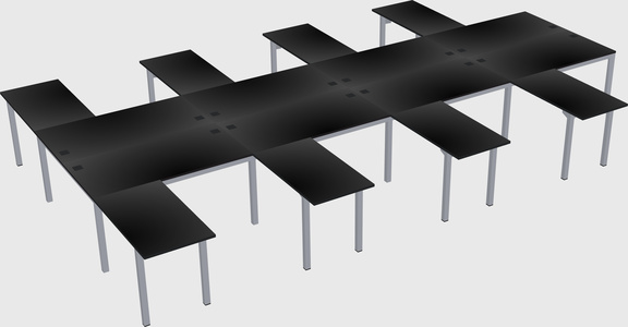Shared l-shaped desk