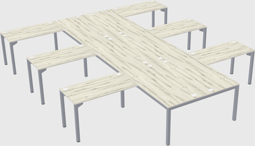 Shared l-shaped desk
