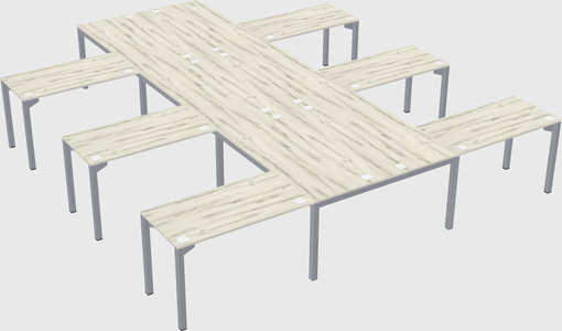 Shared l-shaped desk