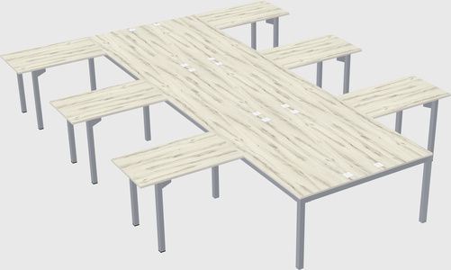 Shared l-shaped desk