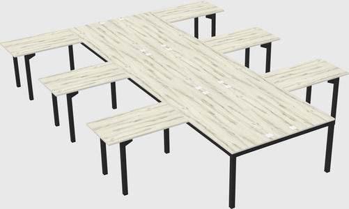 Shared l-shaped desk