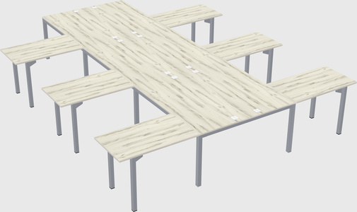 Shared l-shaped desk