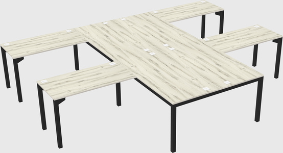 Shared l-shaped desk