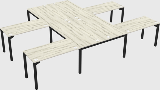 Shared l-shaped desk