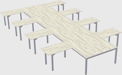 Shared l-shaped desk