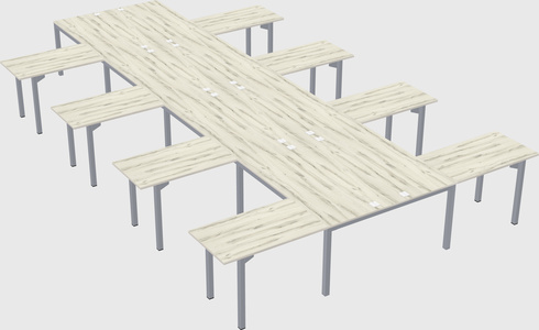 Shared l-shaped desk