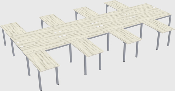 Shared l-shaped desk