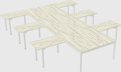 Shared l-shaped desk