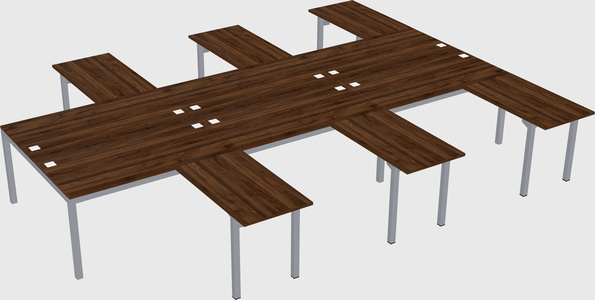 Shared l-shaped desk