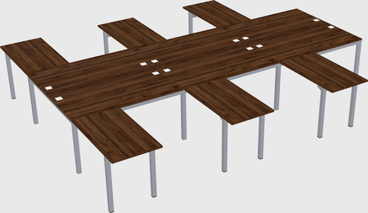 Shared l-shaped desk