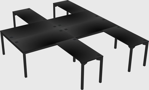 Shared l-shaped desk