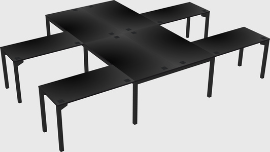 Shared l-shaped desk