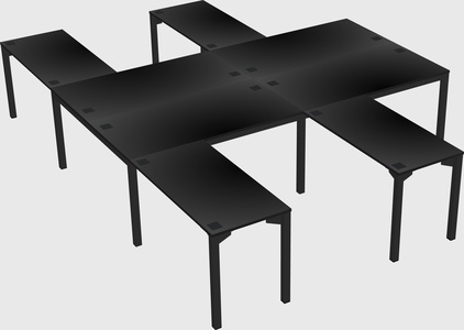 Shared l-shaped desk