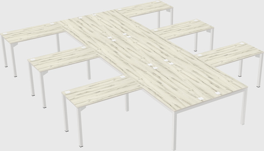Shared l-shaped desk