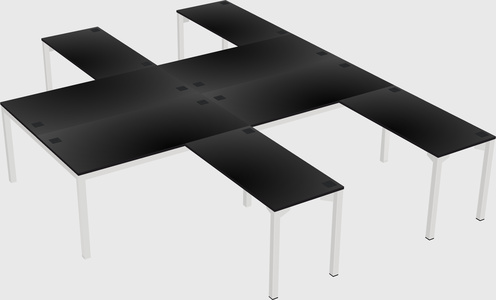 Shared l-shaped desk