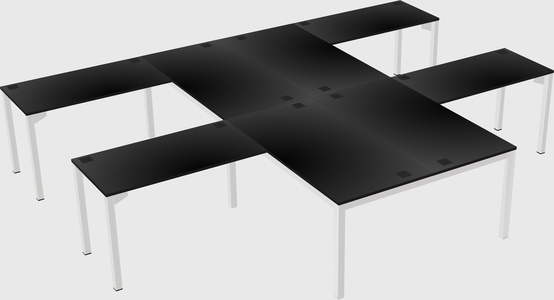 Shared l-shaped desk