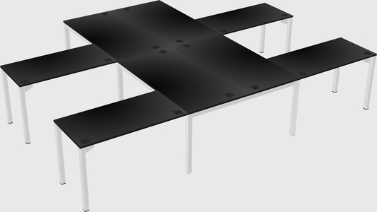 Shared l-shaped desk