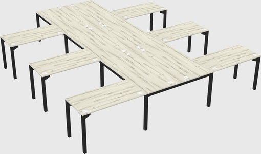 Shared l-shaped desk