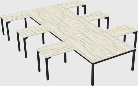 Shared l-shaped desk
