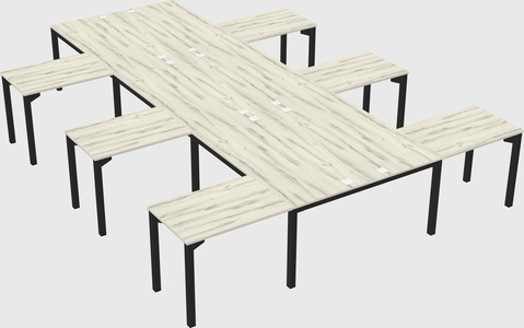 Shared l-shaped desk