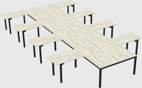 Shared l-shaped desk