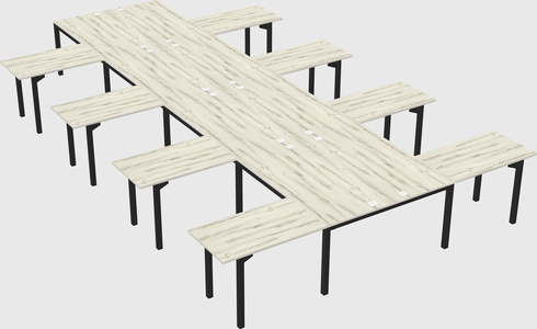 Shared l-shaped desk
