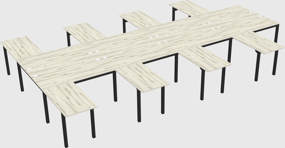 Shared l-shaped desk