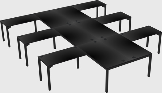 Shared l-shaped desk