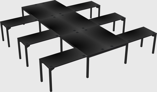 Shared l-shaped desk