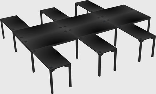 Shared l-shaped desk