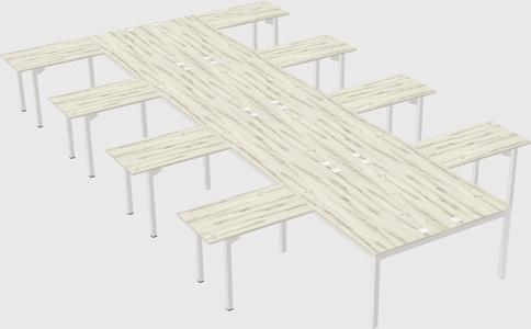 Shared l-shaped desk